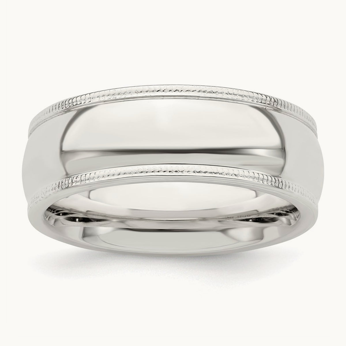 Milgrain Comfort Fit Band — Sterling Silver, 7mm (2)