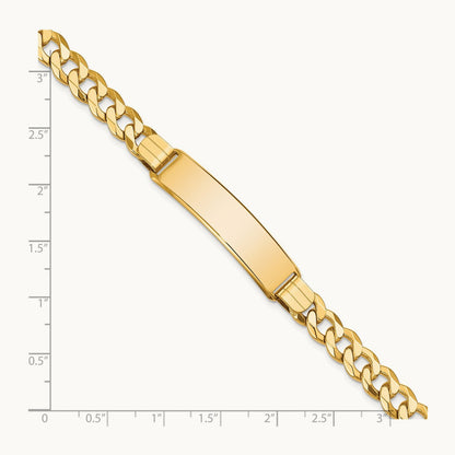 Flat Curb Link ID Bracelet, 14K