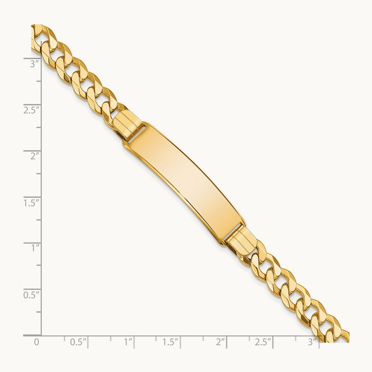 Flat Curb Link ID Bracelet, 14K