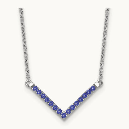 Tanzanite 18in. V-Necklace, 14K White Gold