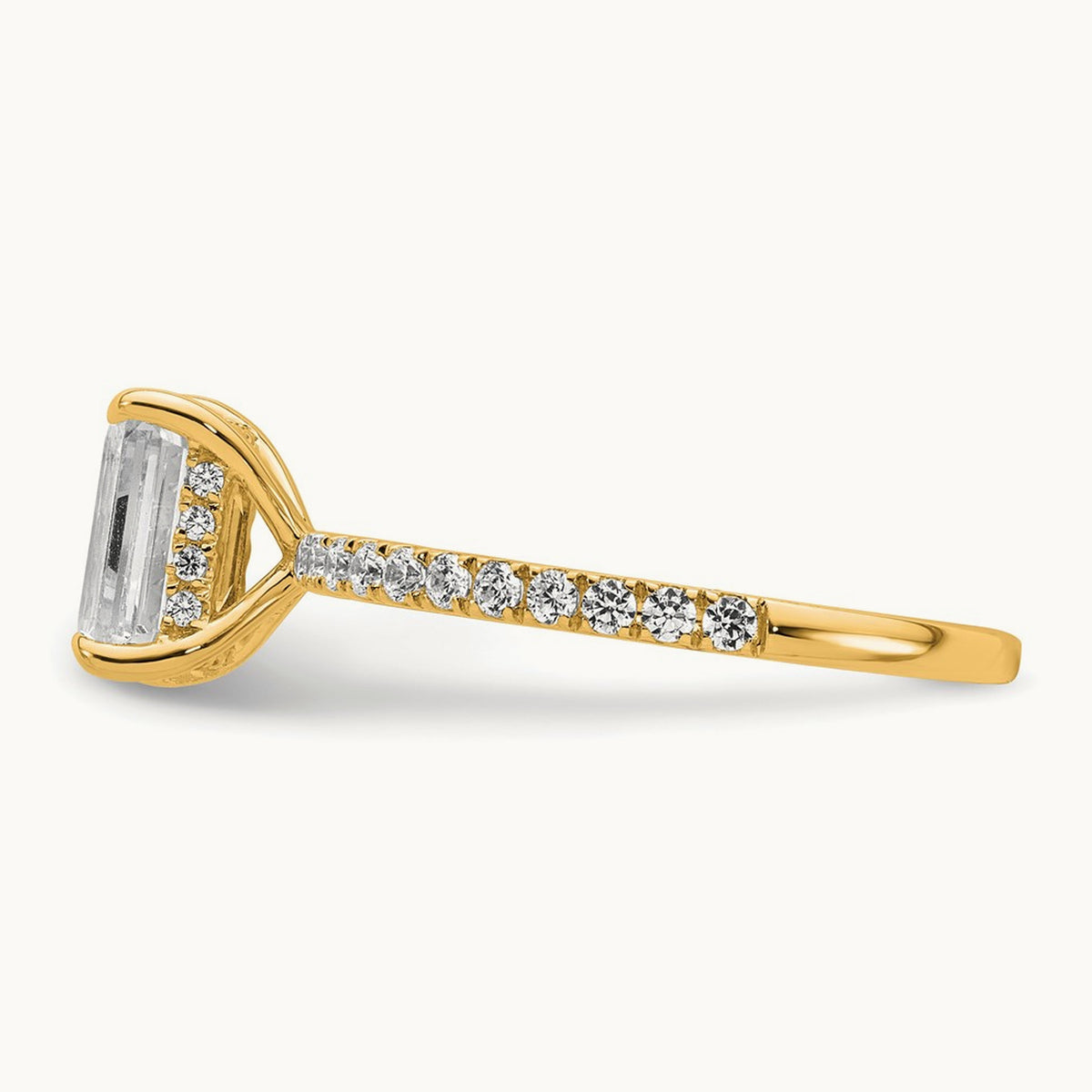 Emerald Solitaire Engagement Ring, 1.25-2.25 ct tw Lab-Grown Diamond — 14K Yellow Gold, 7 (2)
