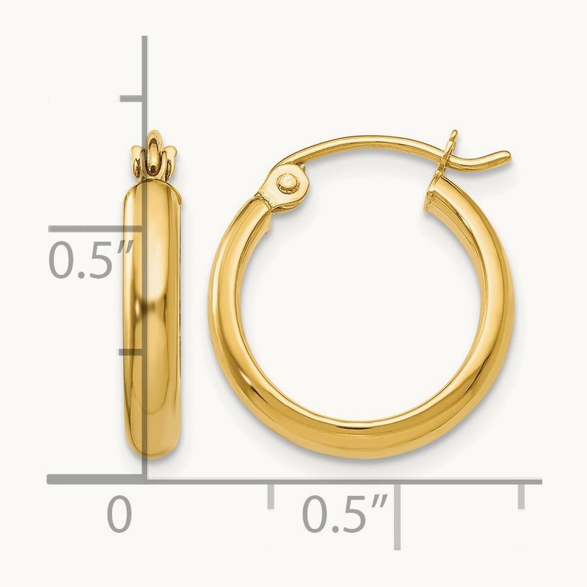 Polished Hoop Earring, 14K