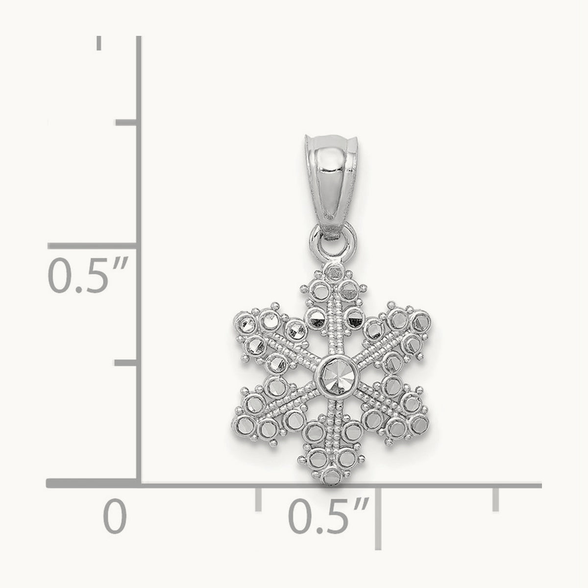 Snowflake Pendant, 14K White Gold