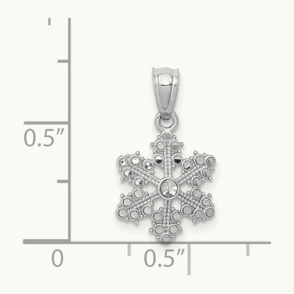 Snowflake Pendant, 14K White Gold