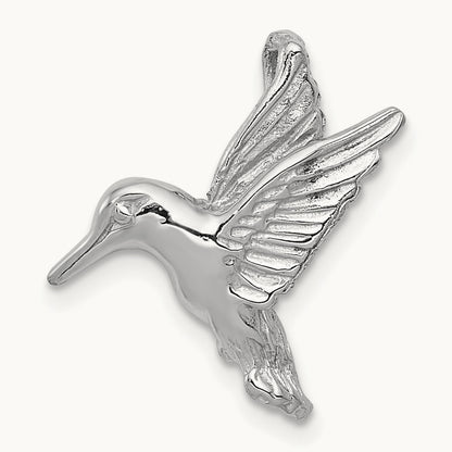 Polished Open-Backed Hummingbird Chain Slide, 14K White Gold