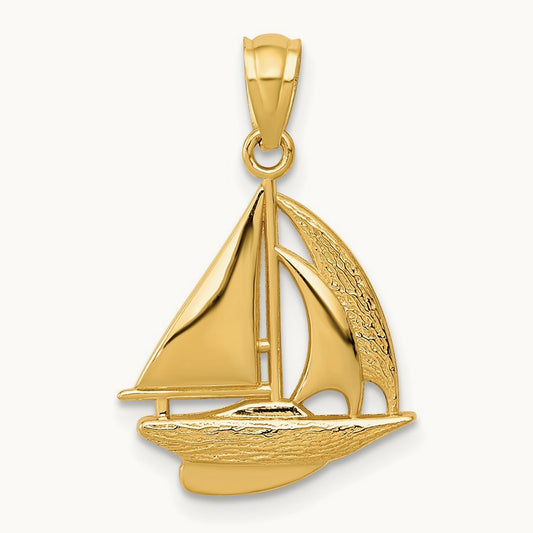 Sailboat Pendant, 14K