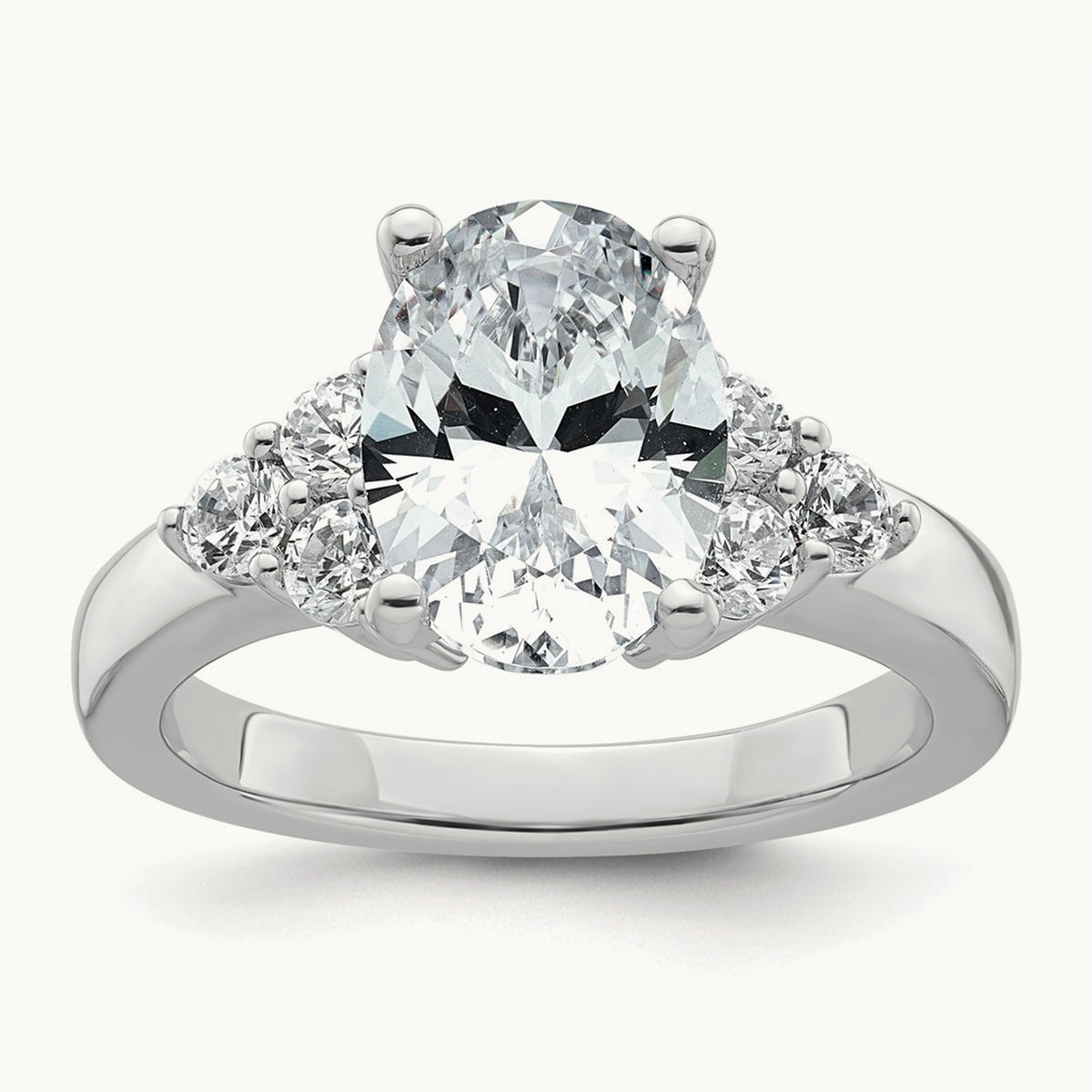 Oval 3 Stone Engagement Ring, 3.00 ct tw Lab-Grown Diamond