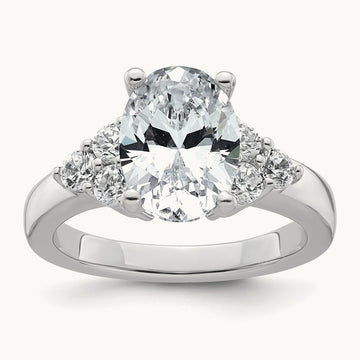 Oval 3 Stone Engagement Ring, 3.00 ct tw Lab-Grown Diamond