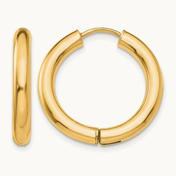 Polished Hinged Hoop Earrings, 14K
