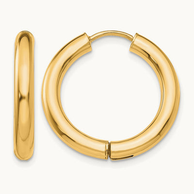 Polished Hinged Hoop Earrings, 14K