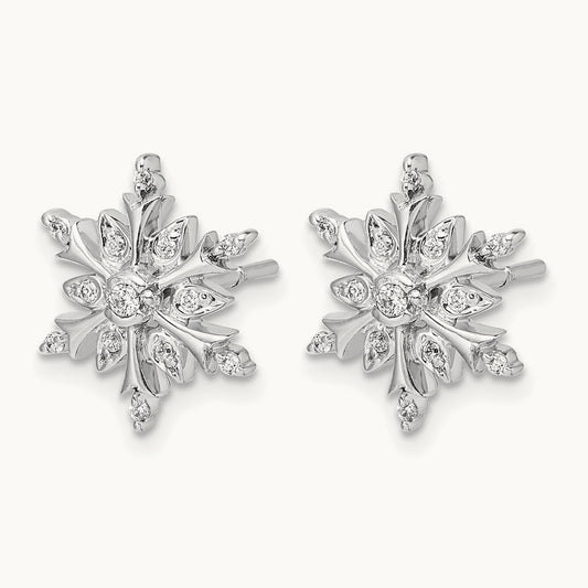 Snowflake Post Earrings, 0.15 ct tw Lab-Grown Diamond