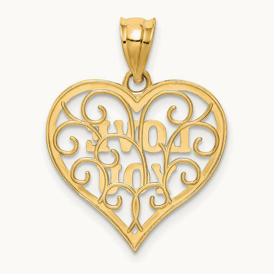 Filigree Love You, 14K with White Rhodium