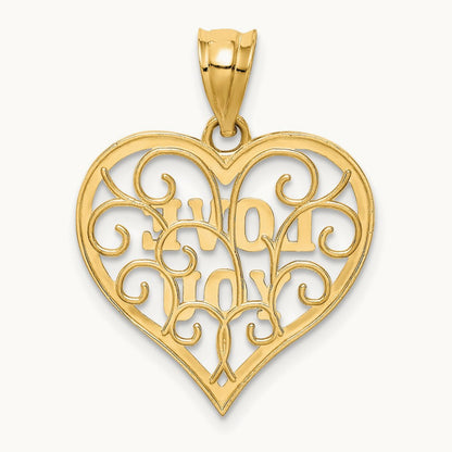 Filigree Love You, 14K with White Rhodium