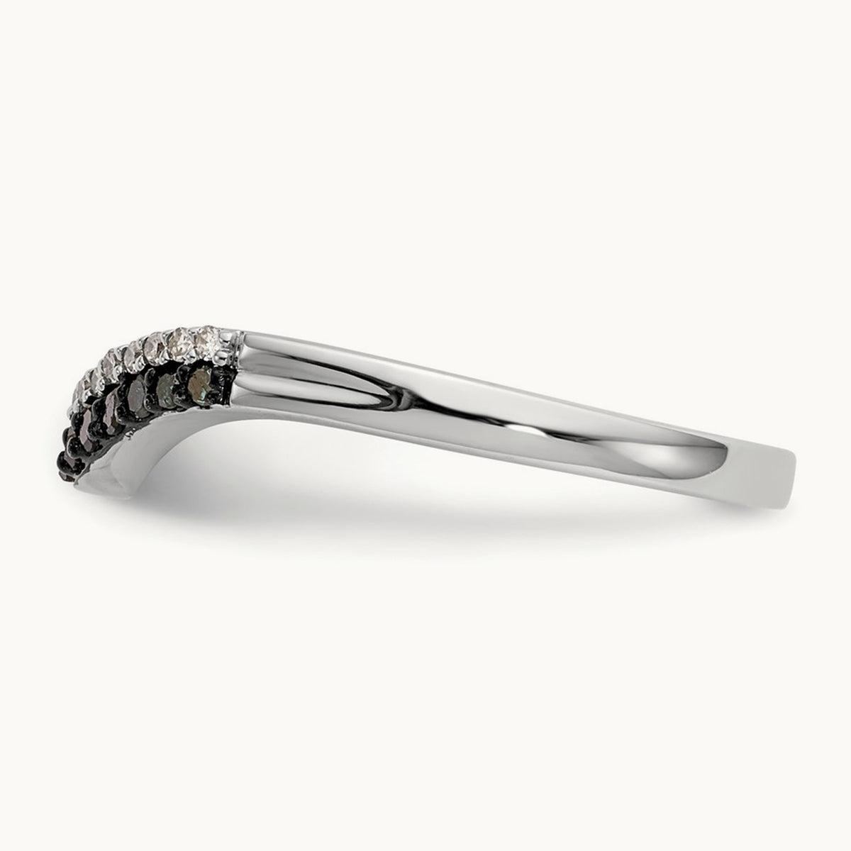 Blue and White Diamond Band, 14K White Gold