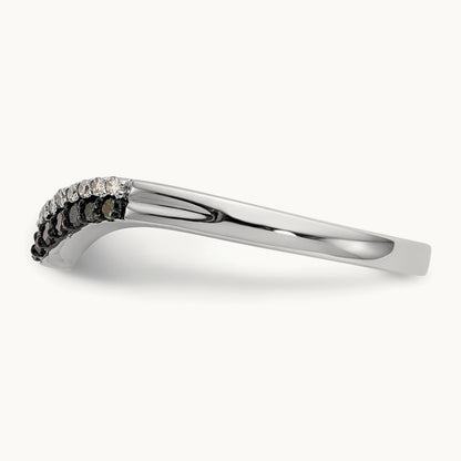 Blue and White Diamond Band, 14K White Gold