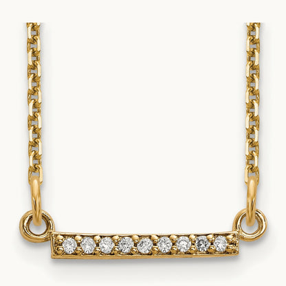 Diamond Tiny Bar Necklace w/o Chain, 14K Yellow Gold
