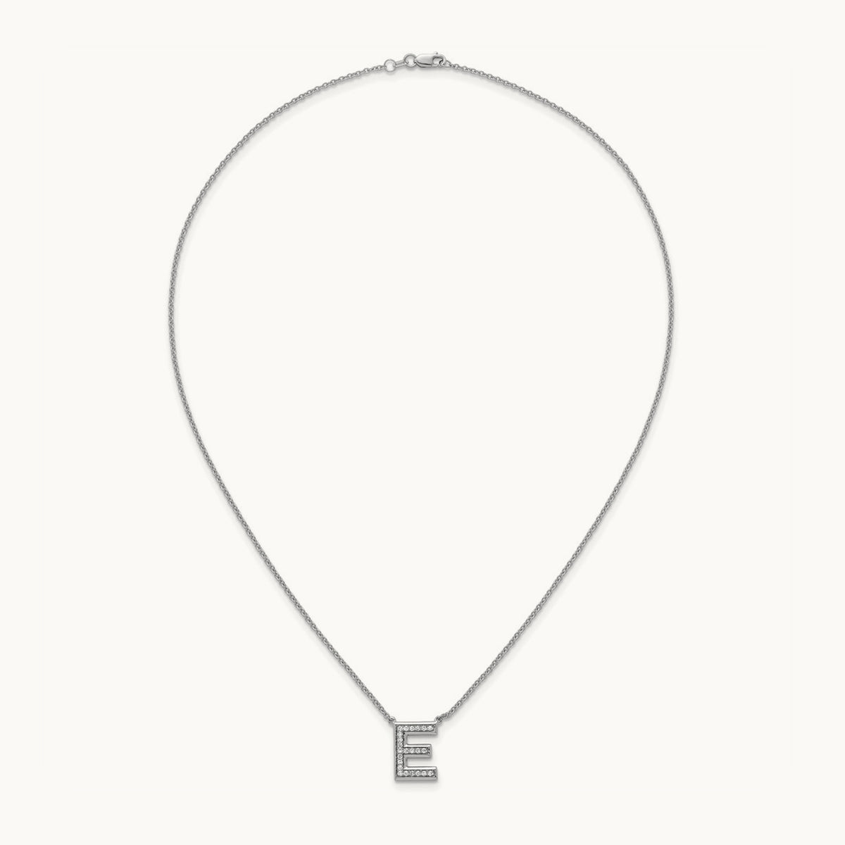 Initial E Necklace, 0.25 ct tw Lab-Grown Diamond
