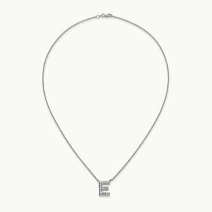 Initial E Necklace, 0.25 ct tw Lab-Grown Diamond