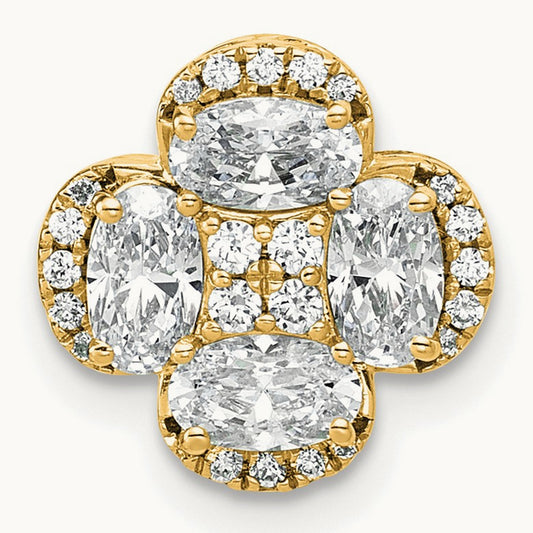 Cluster Chain Slide Pendant — 14K Yellow Gold, 1 1/8 ct, Standard