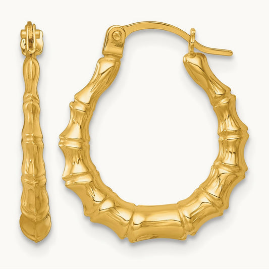 Polished Bamboo Hoop Earrings — photo set