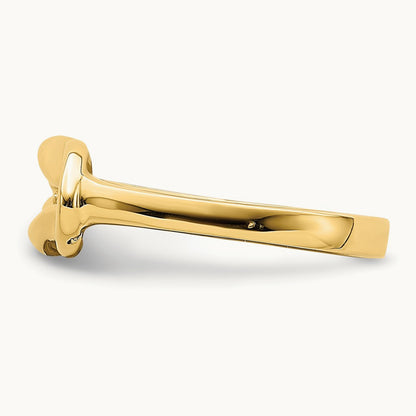 Polished Freeform Love Knot Ring, 14K