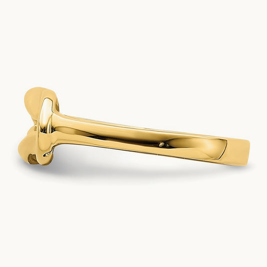 Polished Freeform Love Knot Ring, 14K