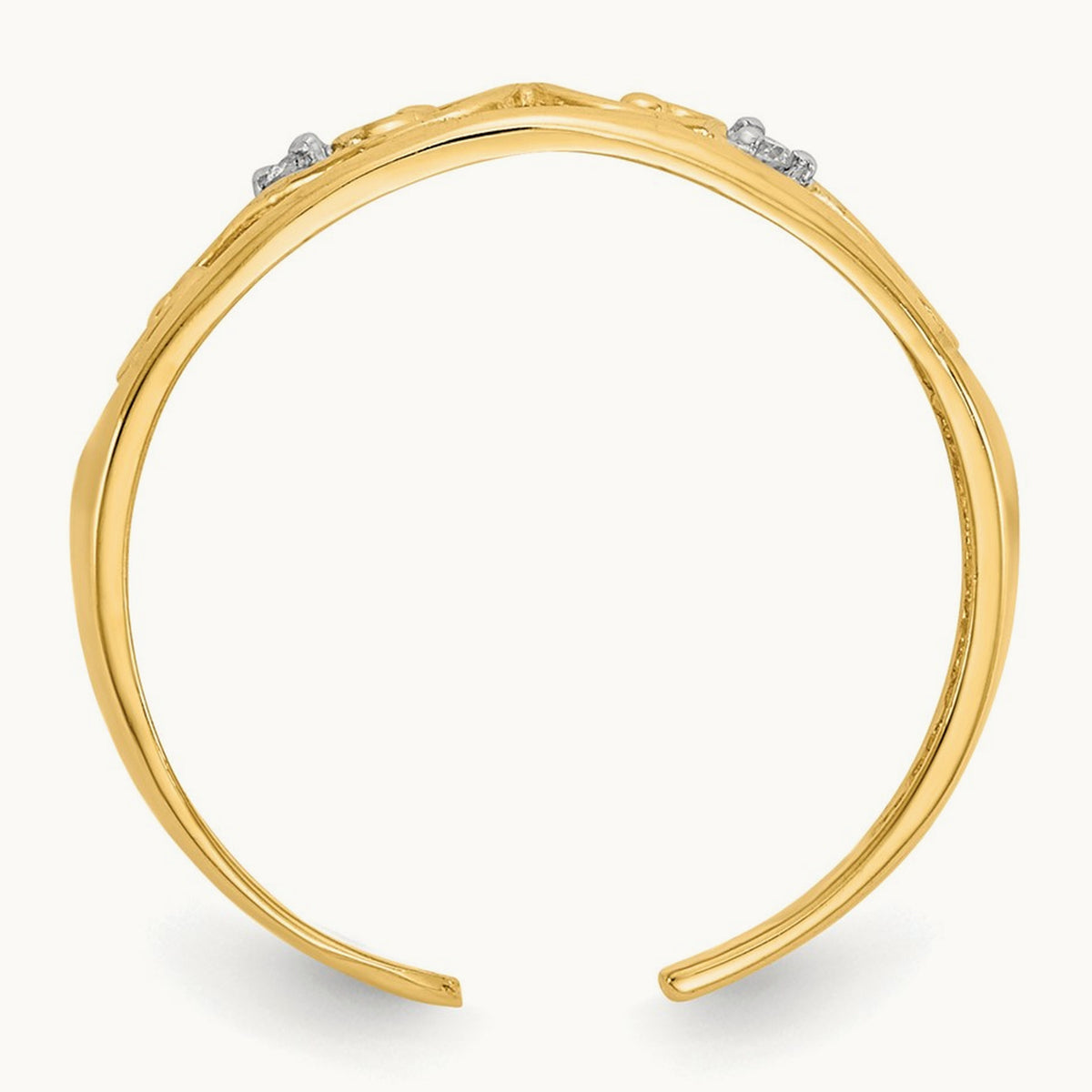 Diamond Scroll Toe Ring — 14K Yellow Gold