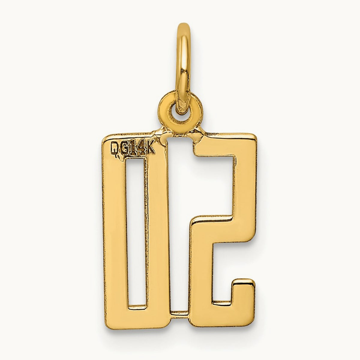 Small Elongated Number 50 Charm, 14K