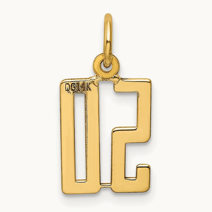 Small Elongated Number 50 Charm, 14K