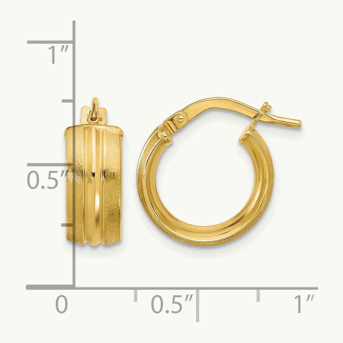 Polished and Satin Round Hoop Earrings — Leslie's