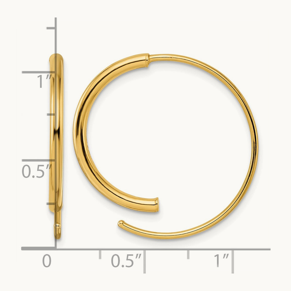 Polished Threader Earrings, 14K