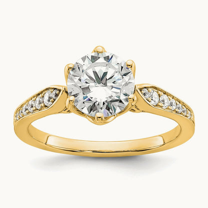 1 1/2ct Round Semi-Mount Engagement Dia Ring, 14K Gold