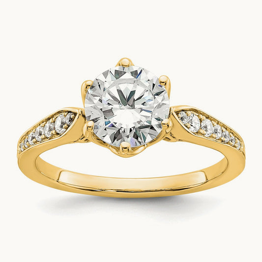 1 1/2ct Round Semi-Mount Engagement Dia Ring, 14K Gold