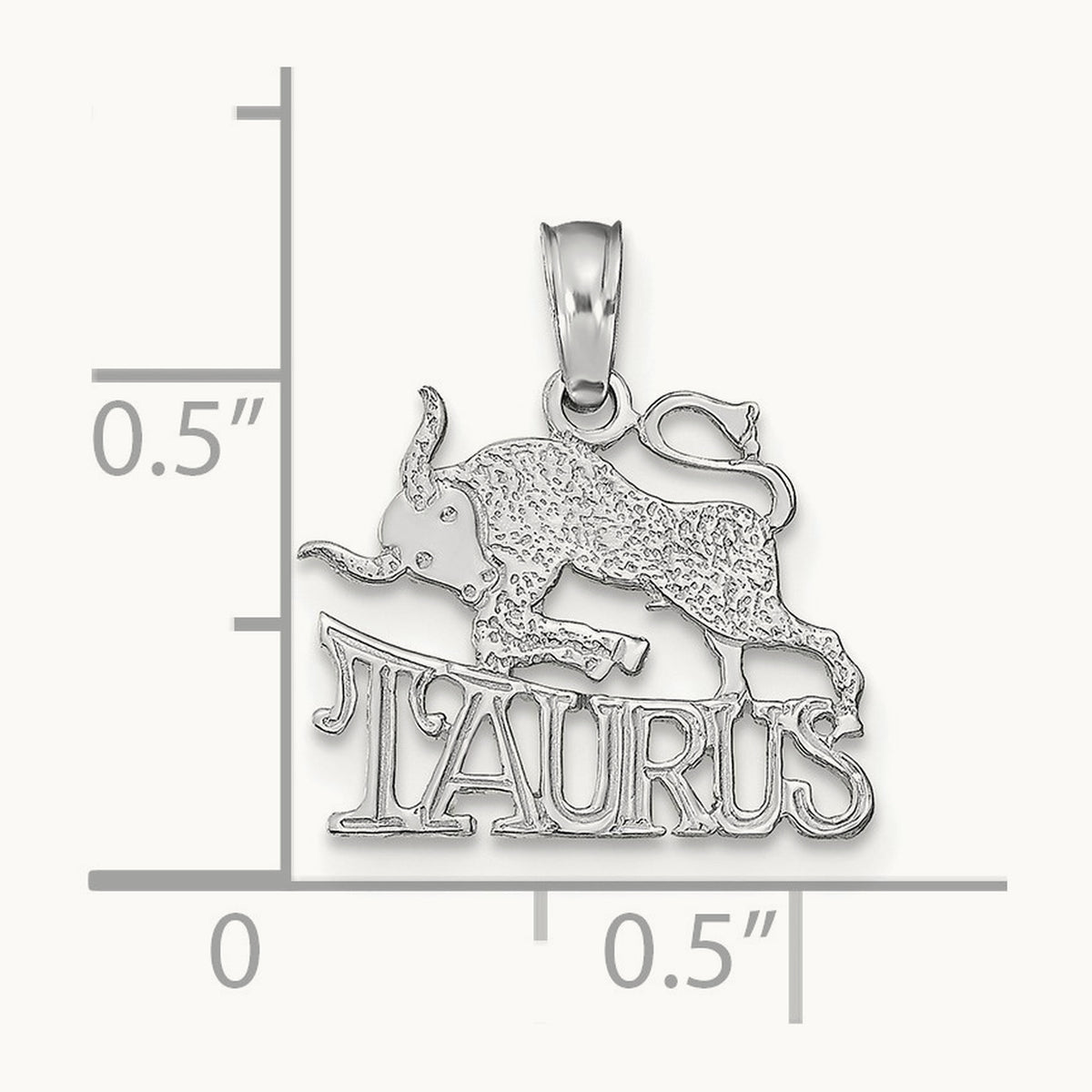 TAURUS Zodiac Charm — 14K White Gold