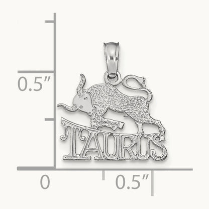 TAURUS Zodiac Charm — 14K White Gold