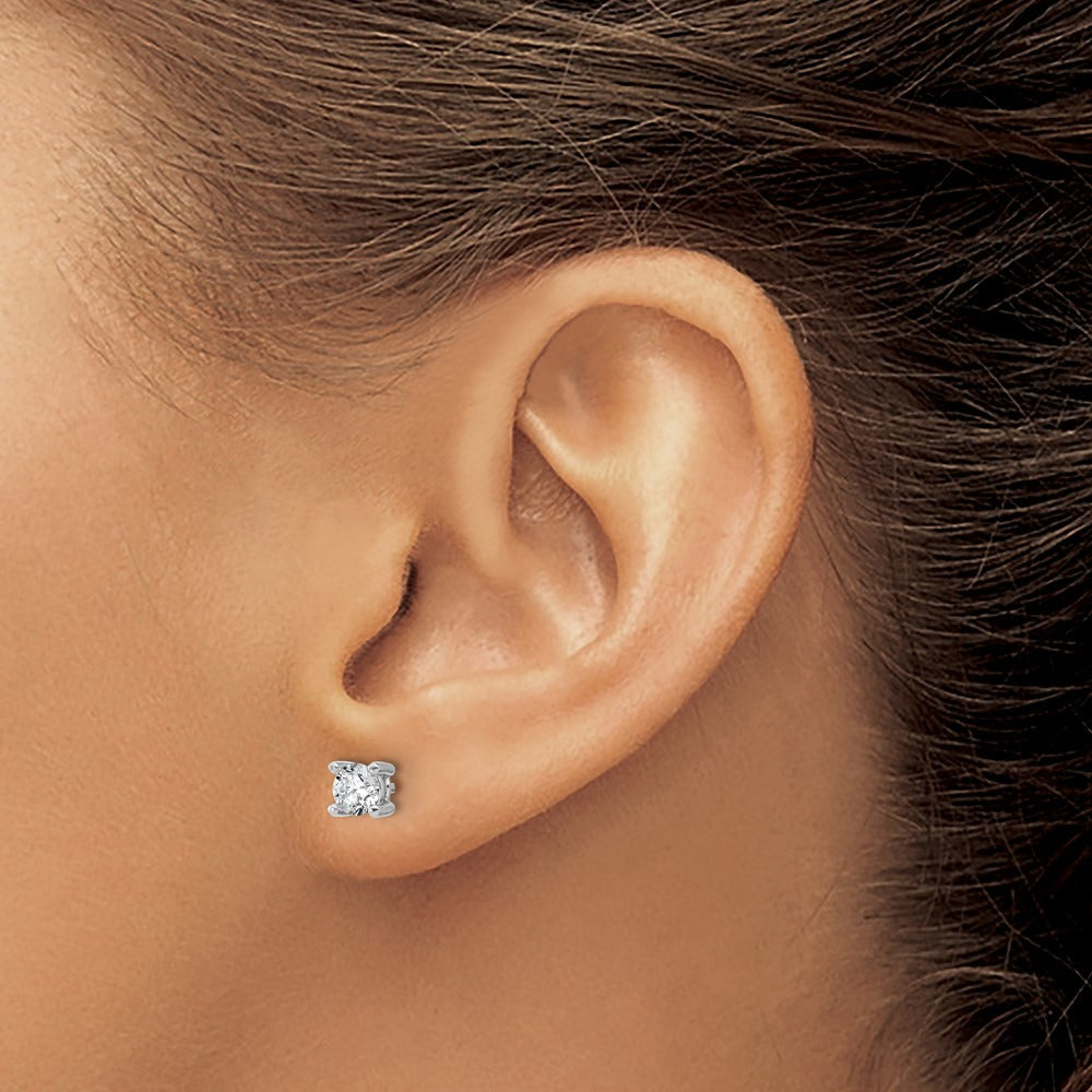 Round Heavyweight Stud Earrings, 0.10-7.00 ct tw Lab-Grown Diamond — 5/8 ct, 14K White Gold