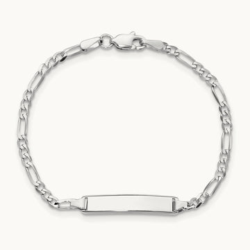 WG Figaro Link ID Bracelet, 14K