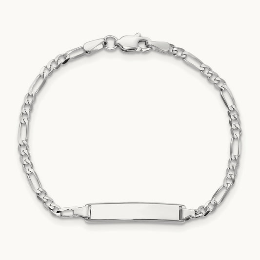 WG Figaro Link ID Bracelet, 14K