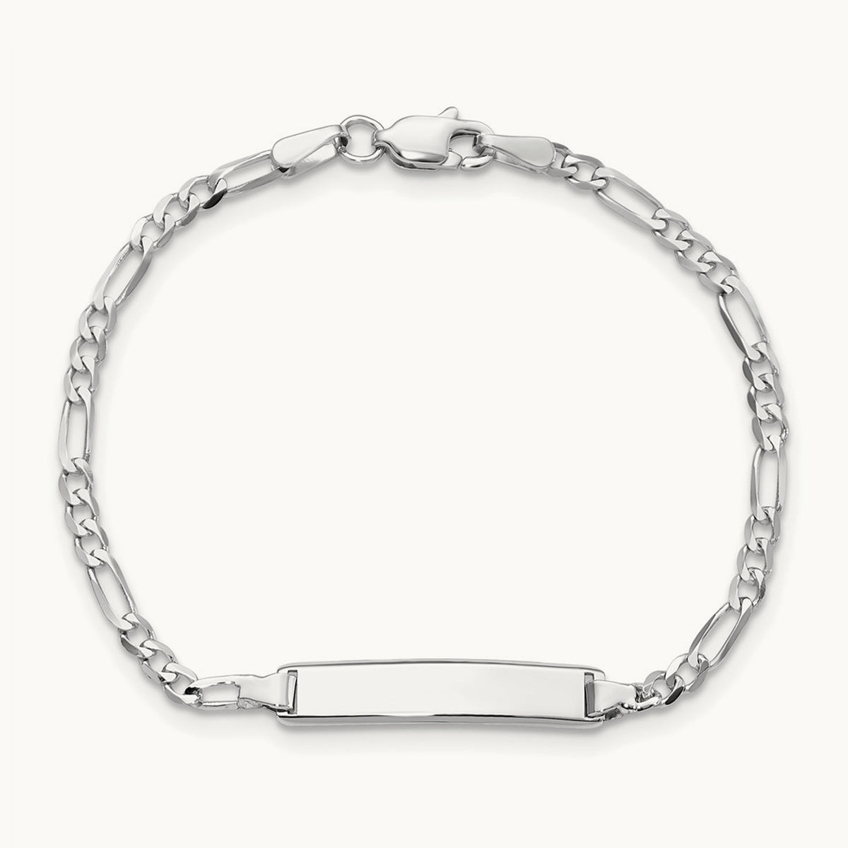 WG Figaro Link ID Bracelet, 14K