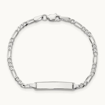 WG Figaro Link ID Bracelet, 14K