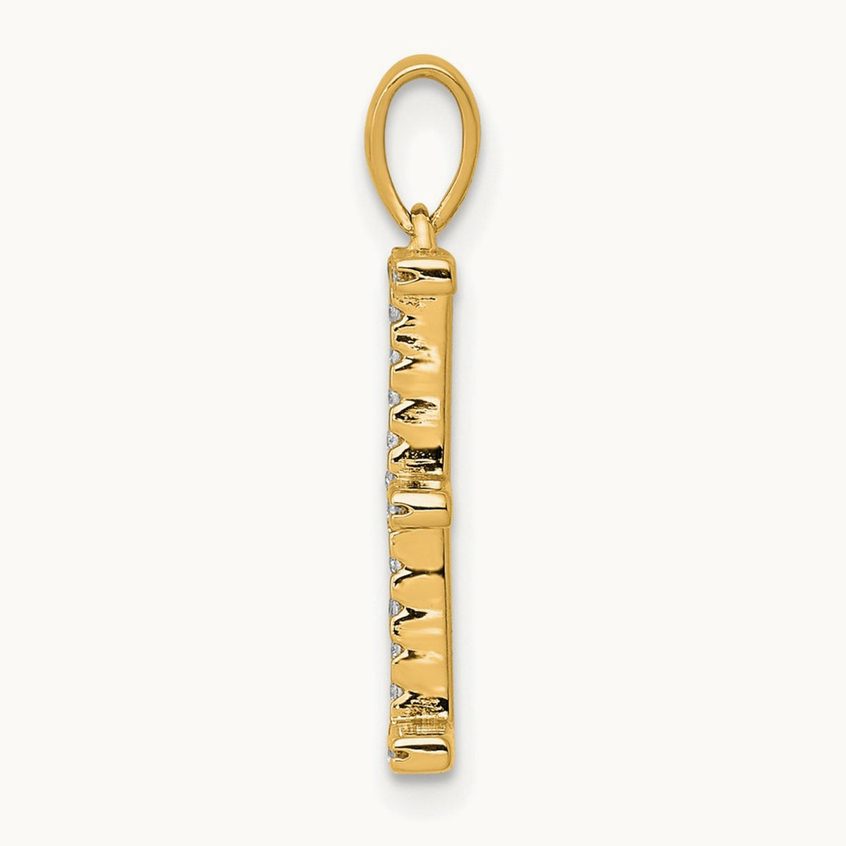 Diamond Letter E Initial Pendant, 14K