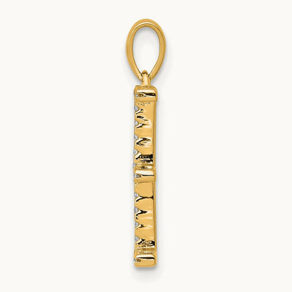 Diamond Letter E Initial Pendant, 14K