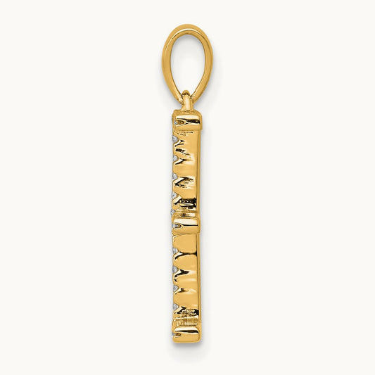 Diamond Letter E Initial Pendant, 14K