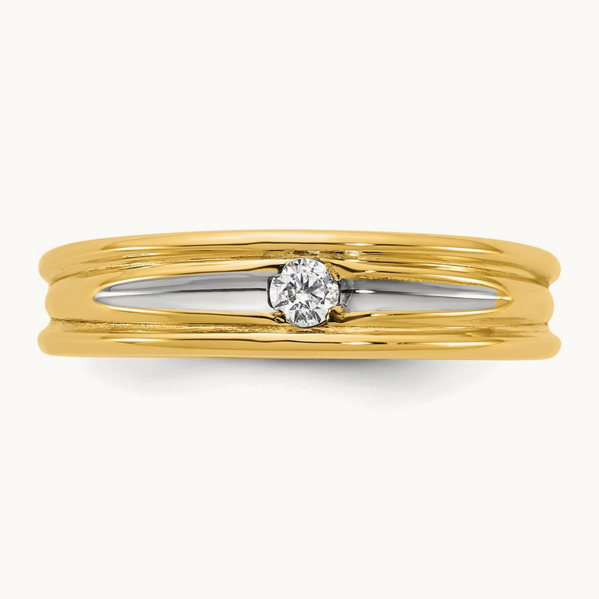 Setting: with White Rhodium IB Goodman Men's Diamond Ring Mounting, 14K Gold — 14K Yellow Gold