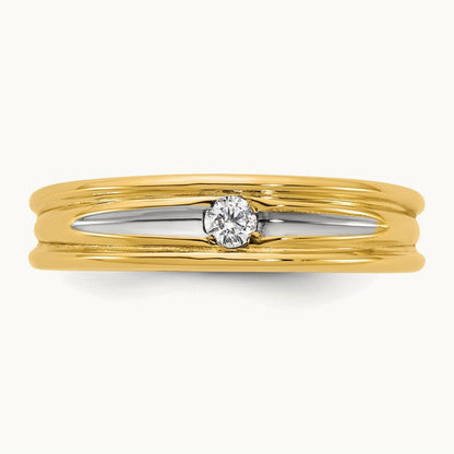 Setting: with White Rhodium IB Goodman Men's Diamond Ring Mounting, 14K Gold — 14K Yellow Gold