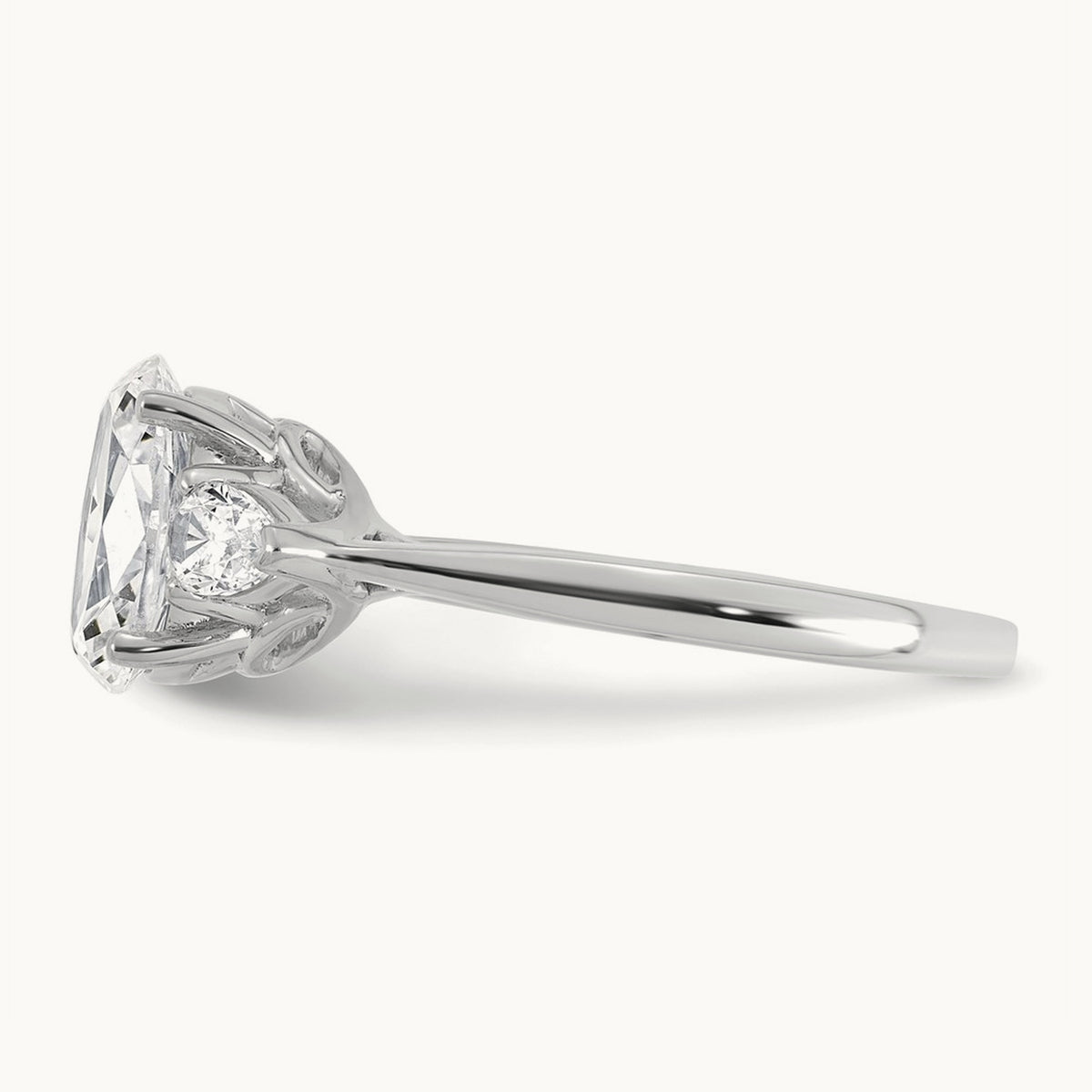 Oval/Pear 3 Stone Engagement Ring, 1.25-3.50 ct tw Lab-Grown Diamond — 1 7/8 ct, 14K White Gold