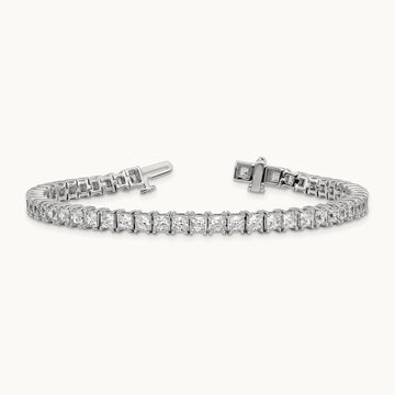 Princess Tennis Bracelet, 10.00 ct tw Lab-Grown Diamond — 14K White Gold