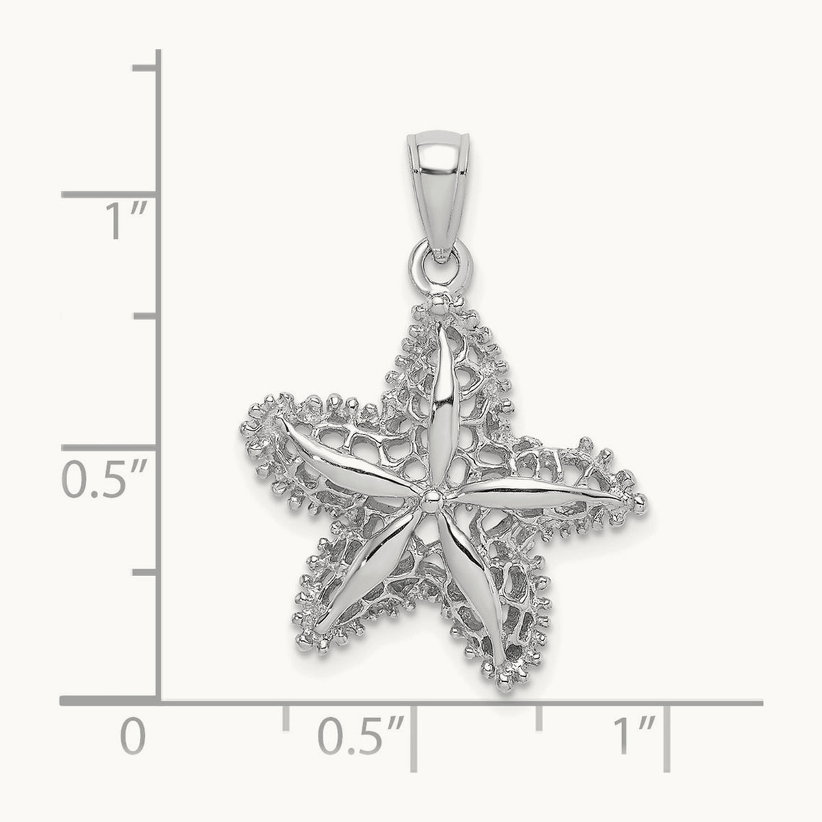 Starfish Filigree Charm — 14K White Gold