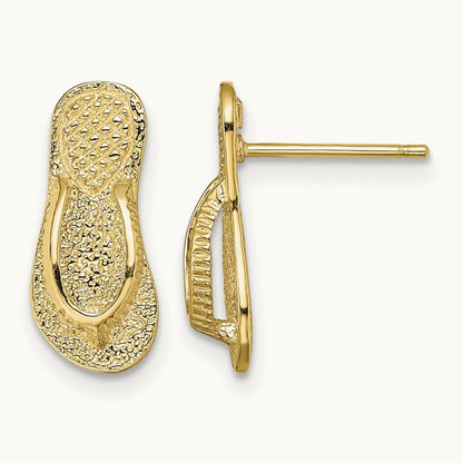 Large Flip-Flop Post Earrings, 14K