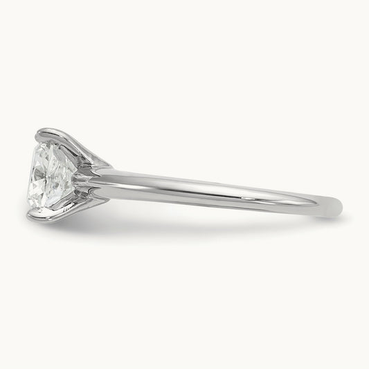 2 1/2ct Cert Lab Grown Diamond VS+ F+ Cushion Comp Solitaire Eng Ring, 14K White Gold